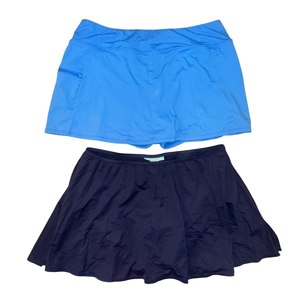 P2 Beach House Swim Skort & Skirt Bundle 16W Emma Charlotte Blue‎ Navy H58371